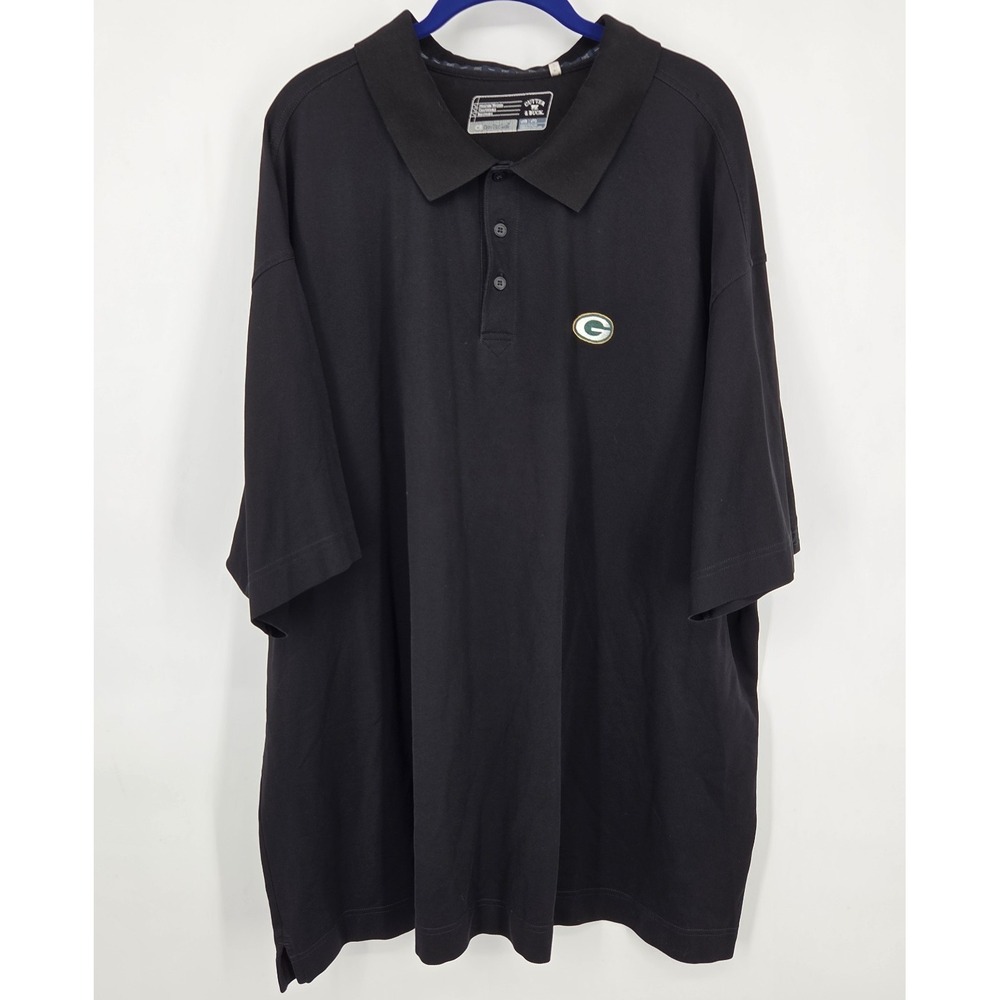 Green Bay Packers Polo Shirt Men's Size 4XB Black Cutter & Buck Big and Tall